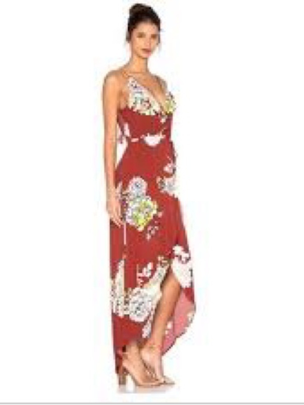 NWT ASTR The Label Lucia Floral High Low Ruffle Maxi Dress XS